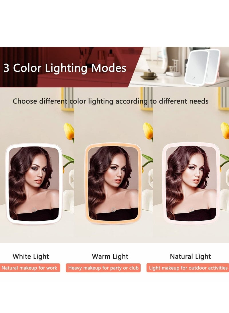 WALALLA Makeup mirror touch screen vanity mirror with LED brightness adjustable portable USB rechargeable - Image 3
